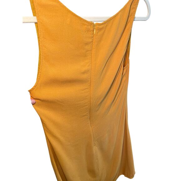 Reformation Women 8 Noha Tiegan Dress Mustard Yellow Mini Dress Side Slit - Picture 9 of 13